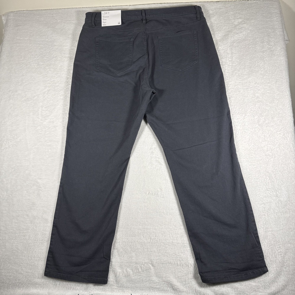 Loft Made & Loved Girlfriend Mid Rise Size 34 18 Dark Grey Pants NWT - Picture 14 of 16